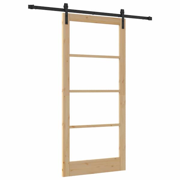 vidaXL Libisev uks ORKDAL Looduslik ja must 93 x 202 cm