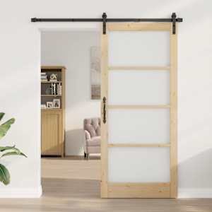 Posuvné dveře ORKDAL Přirozená a černá 93 x 211 cm - obrázek 3