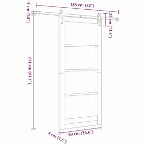 Posuvné dveře ORKDAL Bílá a černá 93 x 211 cm - obrázek 11