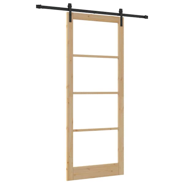 vidaXL Libisev uks ORKDAL Looduslik ja must 93 x 232 cm