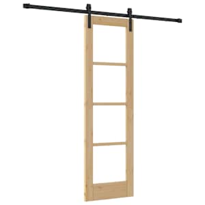 vidaXL Libisev uks ORKDAL Looduslik ja must 61 x 198,5 cm