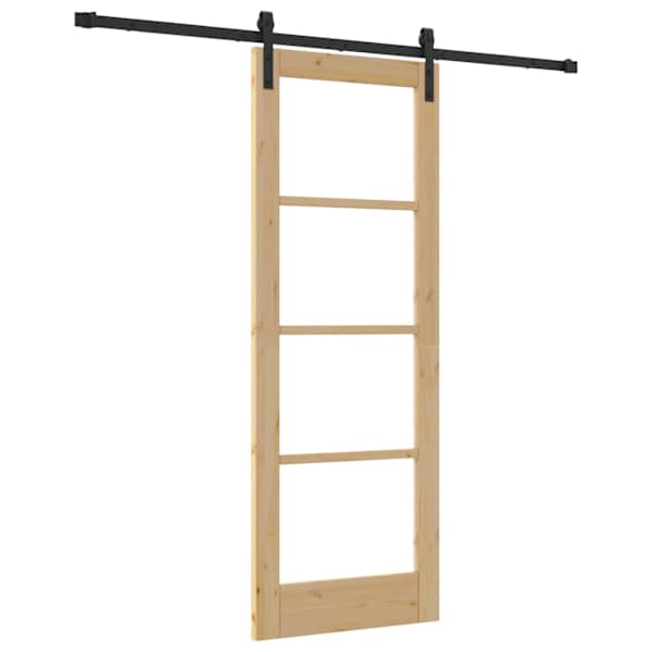 vidaXL Libisev uks ORKDAL Looduslik ja must 73,5 x 198,5 cm