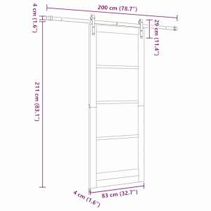 Posuvné dveře ORKDAL Bílá a černá 83 x 211 cm - obrázek 11