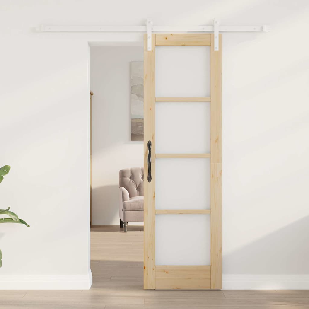 vidaXL Schuifdeur met beslag ORKDAL massief hout en glas