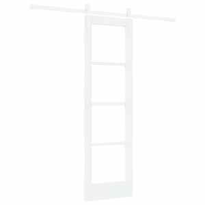 vidaXL Libisev uks ORKDAL Valge 61 x 198,5 cm Soe m&auml;nnipuit ja klaas