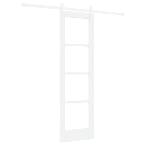 vidaXL Libisev uks ORKDAL Valge 61 x 198,5 cm Soe m&auml;nnipuit ja klaas