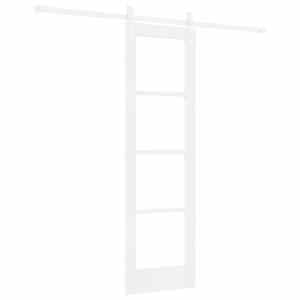vidaXL Libisev uks ORKDAL Valge 61 x 198,5 cm Soe m&auml;nnipuit ja klaas
