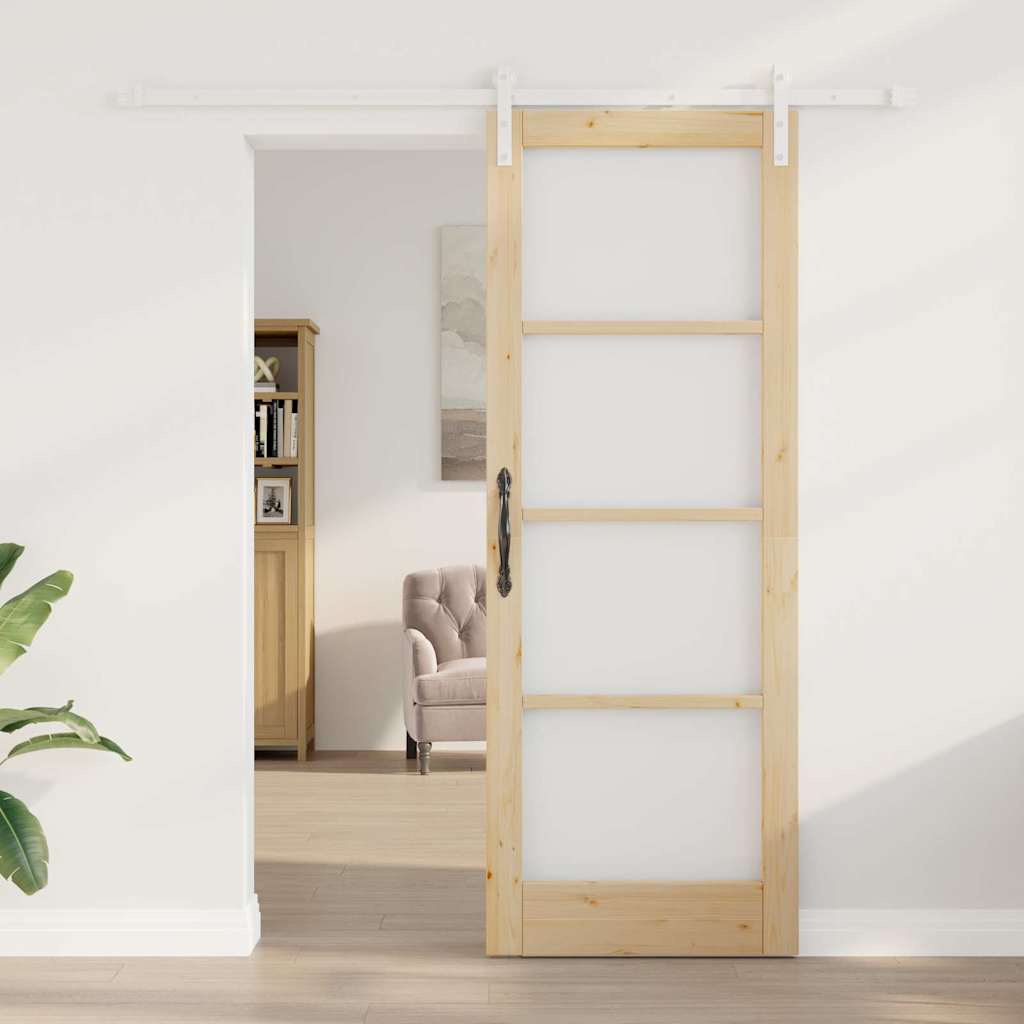 vidaXL Schuifdeur met beslag ORKDAL massief hout en glas