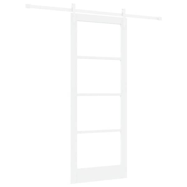 vidaXL Libisev uks ORKDAL Valge 83 x 211 cm Soe m&auml;nnipuit ja klaas