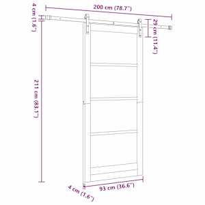 Posuvné dveře ORKDAL Přírodní 93 x 211 cm - obrázek 11