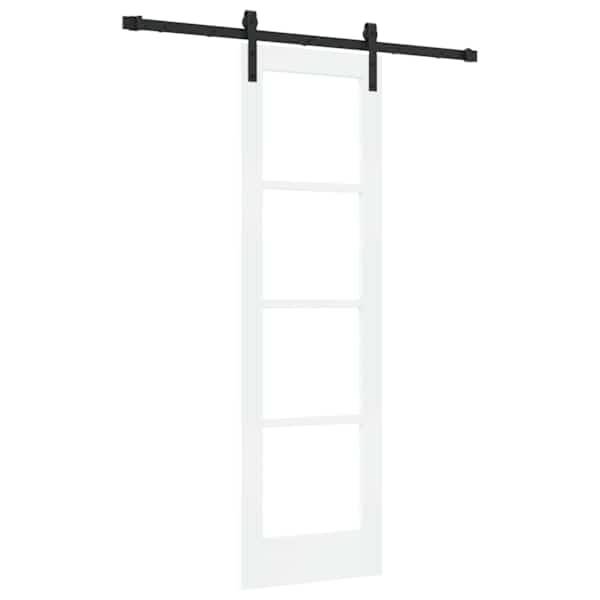 vidaXL Libisev uks ORKDAL Valge 61 x 198,5 cm Soe m&auml;nnipuit ja klaas