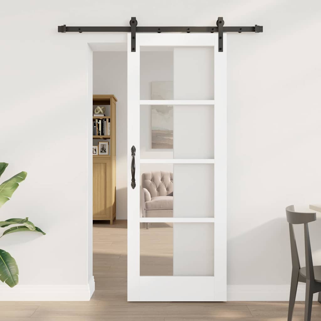 Skydedør med hardware sæt 'ORKDAL'hvid 73.5x198.5 cm