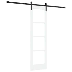 vidaXL Libisev uks ORKDAL Valge 61 x 198,5 cm Soe m&auml;nnipuit ja klaas