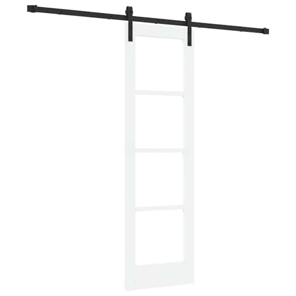vidaXL Libisev uks ORKDAL Valge 61 x 198,5 cm Soe m&auml;nnipuit ja klaas