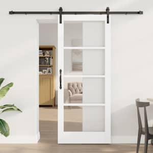 Drsna vrata ORKDAL Bela 83 x 202 cm Trden borov les in steklo