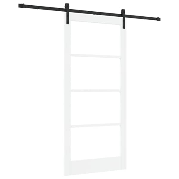 vidaXL Libisev uks ORKDAL Valge 93 x 202 cm Soe m&auml;nnipuit ja klaas