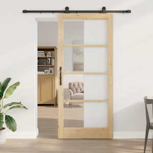 Posuvné dveře ORKDAL Přirozená a černá 93 x 211 cm - obrázek 1
