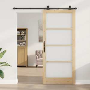 Posuvné dveře ORKDAL Přirozená a černá 93 x 211 cm - obrázek 3