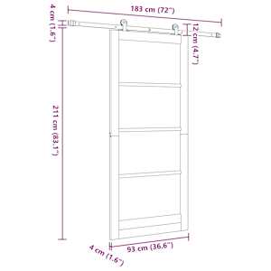 Posuvné dveře ORKDAL Bílá a černá 93 x 211 cm - obrázek 11