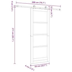 Posuvné dveře ORKDAL Bílá a černá 83 x 211 cm - obrázek 11