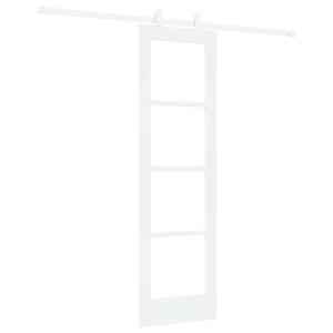 vidaXL Libisev uks ORKDAL 61 x 198,5 cm Soe m&auml;nnipuit ja klaas Valge