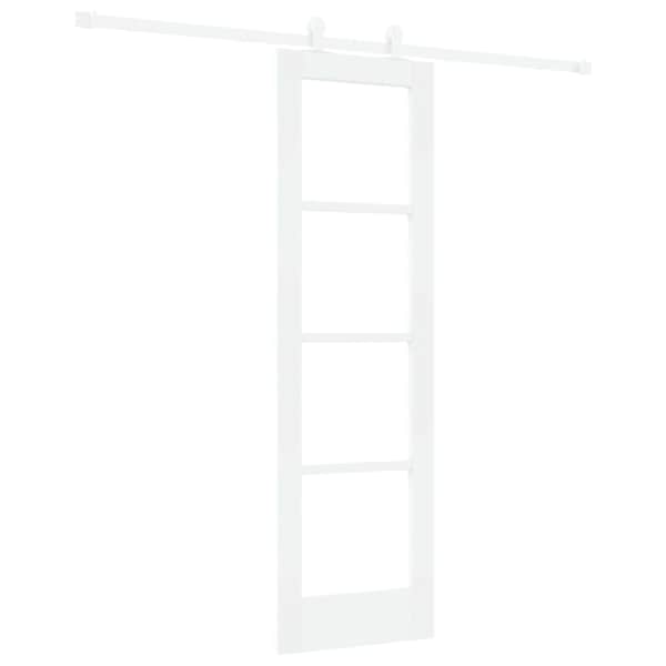 vidaXL Libisev uks ORKDAL 61 x 198,5 cm Soe m&auml;nnipuit ja klaas Valge