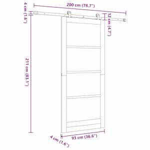 Posuvné dveře ORKDAL Přírodní 93 x 211 cm - obrázek 11