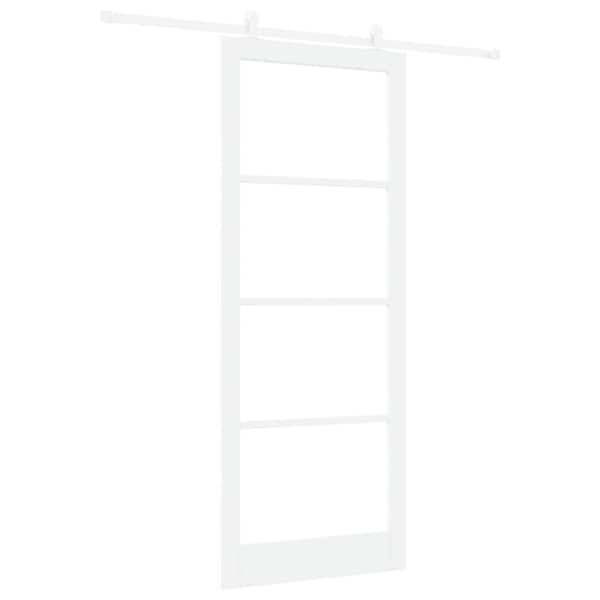 vidaXL Libisev uks ORKDAL 93 x 232 cm Soe m&auml;nnipuit ja klaas Valge