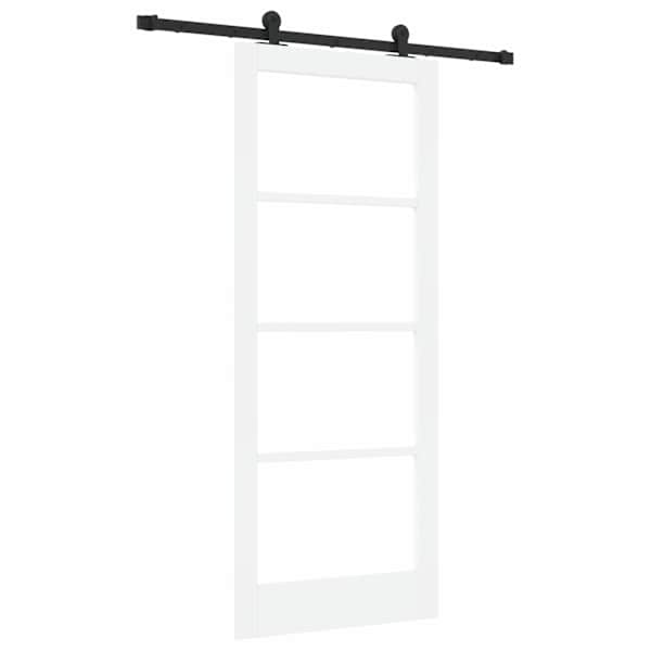 vidaXL Libisev uks ORKDAL Valge 83 x 202 cm Soe m&auml;nnipuit ja klaas