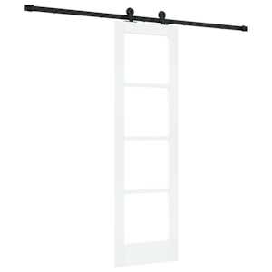 vidaXL Libisev uks ORKDAL Valge 61 x 198,5 cm Soe m&auml;nnipuit ja klaas