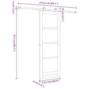 Posuvné dveře ORKDAL Bílá 73,5 x 211 cm - obrázek 11