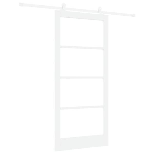 vidaXL Libisev uks ORKDAL Valge 93 x 202 cm Soe m&auml;nnipuit ja klaas