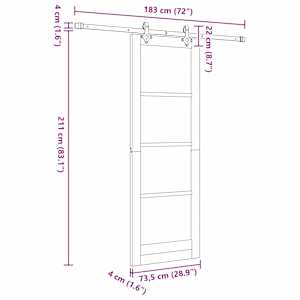 Posuvné dveře ORKDAL Bílá a černá 73,5 x 211 cm - obrázek 11