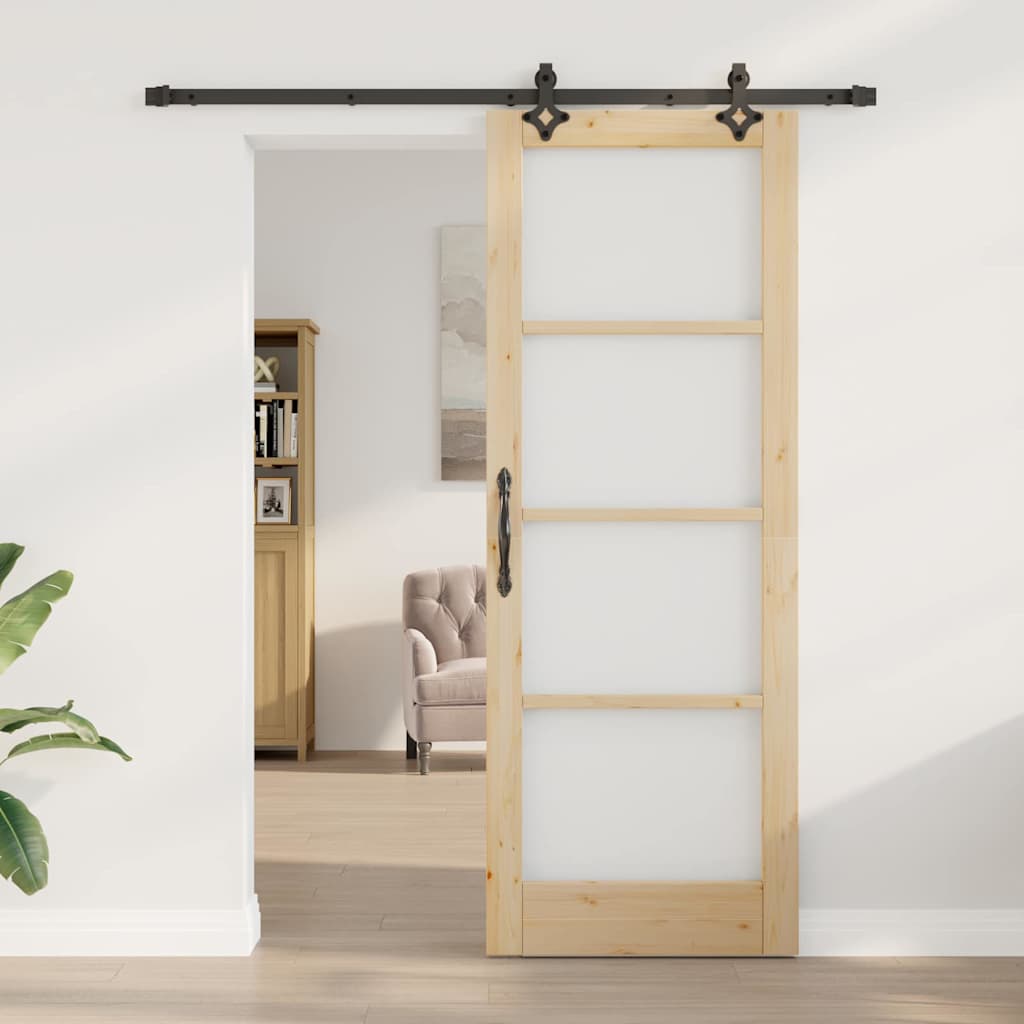 vidaXL Schuifdeur 'ORKDAL'van Massief Hout & Glas