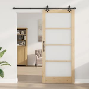 Posuvné dveře ORKDAL Přirozená a černá 93 x 211 cm - obrázek 3