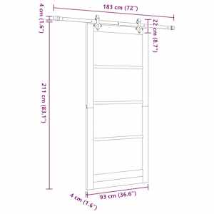 Posuvné dveře ORKDAL Bílá a černá 93 x 211 cm - obrázek 11