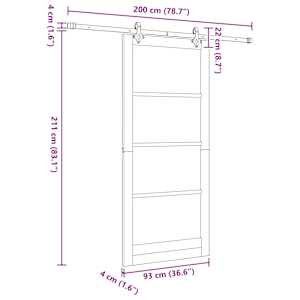 Posuvné dveře ORKDAL Bílá a černá 93 x 211 cm - obrázek 11