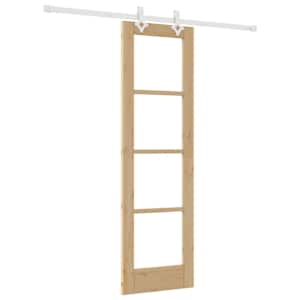 vidaXL Libisev uks 61 x 198,5 cm Soe m&auml;nnipuit ja klaas Naturaalne