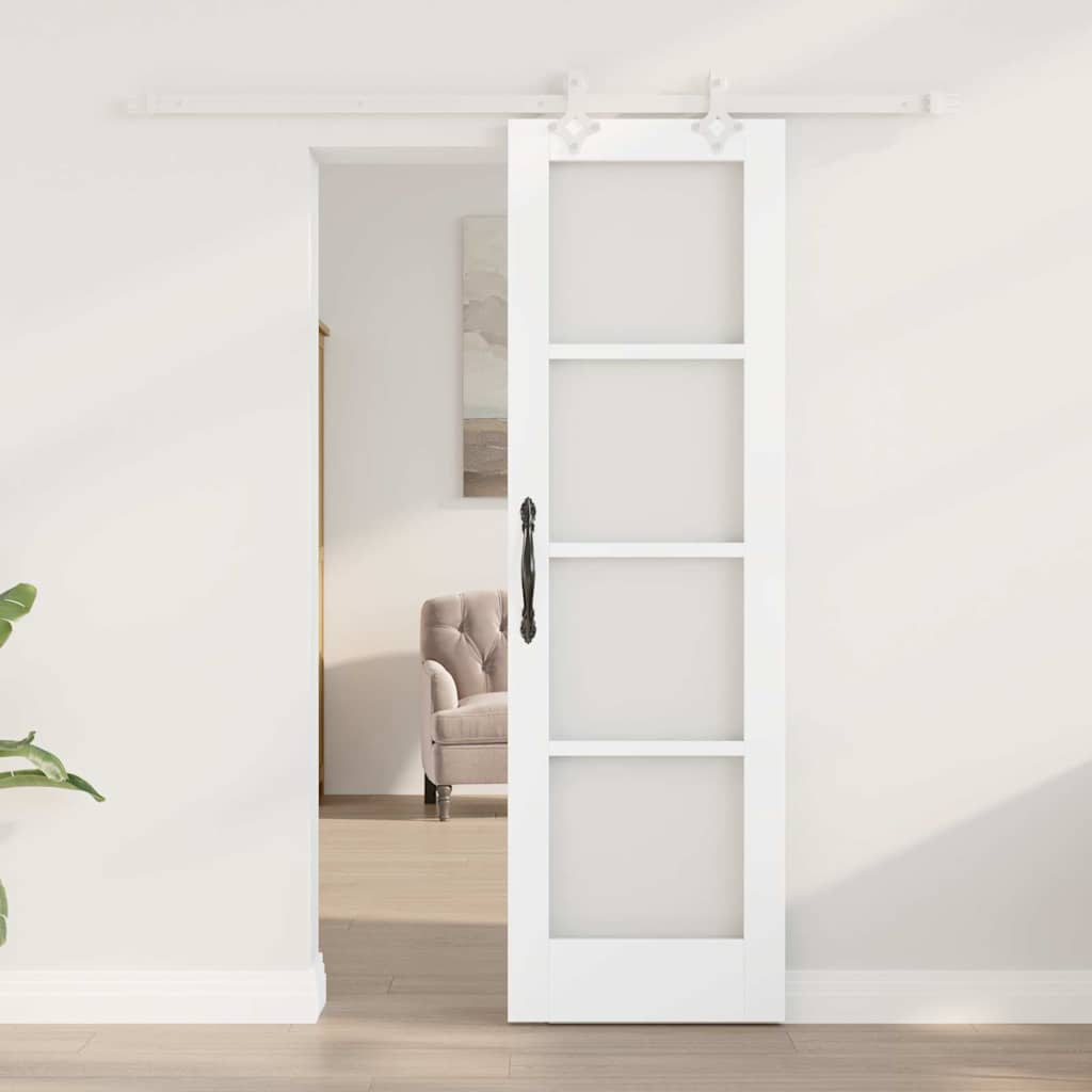 vidaXL Schuifdeur met hardware set Wit 61x198,5 cm Massief grenenhout
