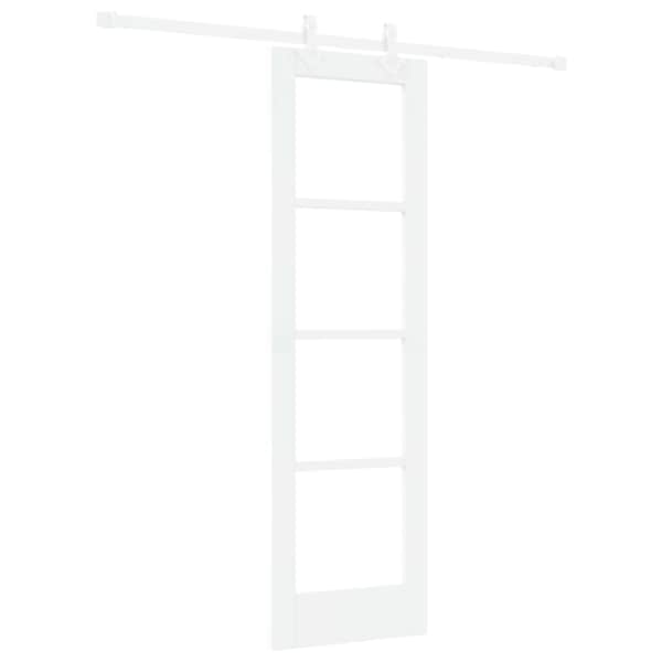 vidaXL Libisev uks 61 x 198,5 cm Soe m&auml;nnipuit ja klaas Valge