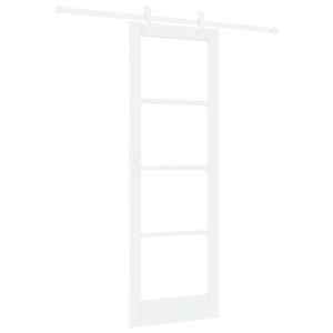Posuvné dveře Bílá 73,5 x 211 cm Masivní borové dřevo a sklo - obrázek 2