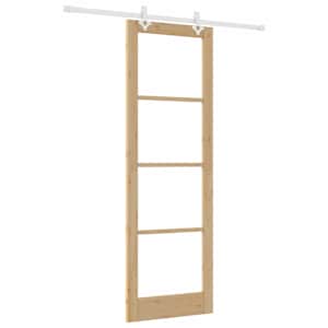 Posuvné dveře Přírodní 78 x 232 cm Masivní borové dřevo a sklo - obrázek 2