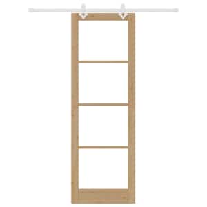 Posuvné dveře Přírodní 78 x 232 cm Masivní borové dřevo a sklo - obrázek 4