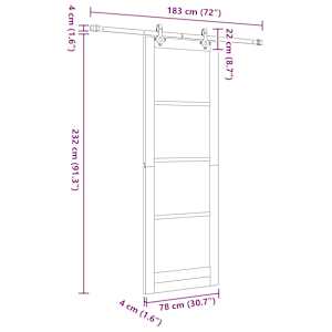 Posuvné dveře Přírodní 78 x 232 cm Masivní borové dřevo a sklo - obrázek 11
