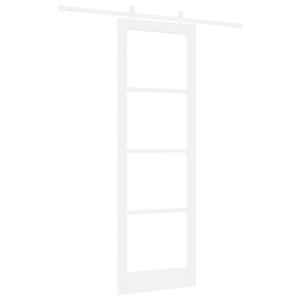 Posuvné dveře Bílá 78 x 232 cm Masivní borové dřevo a sklo - obrázek 6