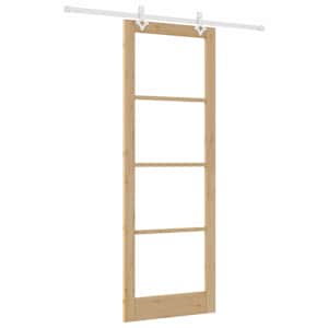 Posuvné dveře Přírodní 83 x 232 cm Masivní borové dřevo a sklo - obrázek 2