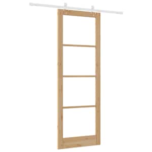 Posuvné dveře Přírodní 83 x 232 cm Masivní borové dřevo a sklo - obrázek 6