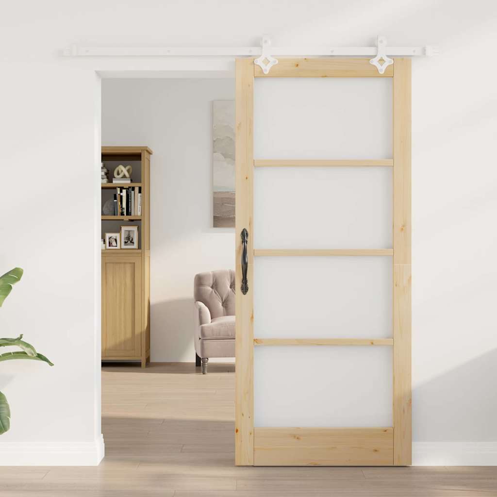 vidaXL Schuifdeur met Hardware Set 86x198,5 cm Massief Vurenhout