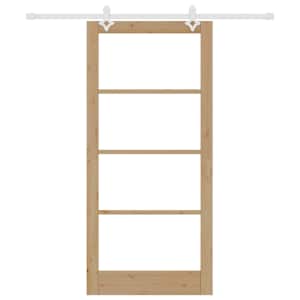 Posuvné dveře Přírodní 93 x 202 cm Masivní borové dřevo a sklo - obrázek 4