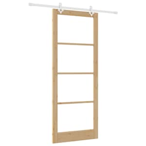 Posuvné dveře Přírodní 93 x 232 cm Masivní borové dřevo a sklo - obrázek 2